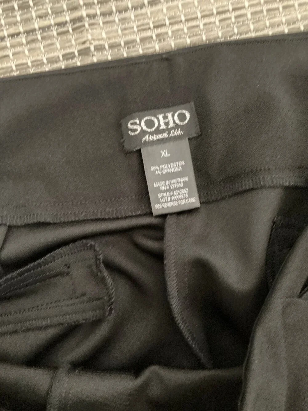 Soho  Pull On Black Straight Leg Pant X Large